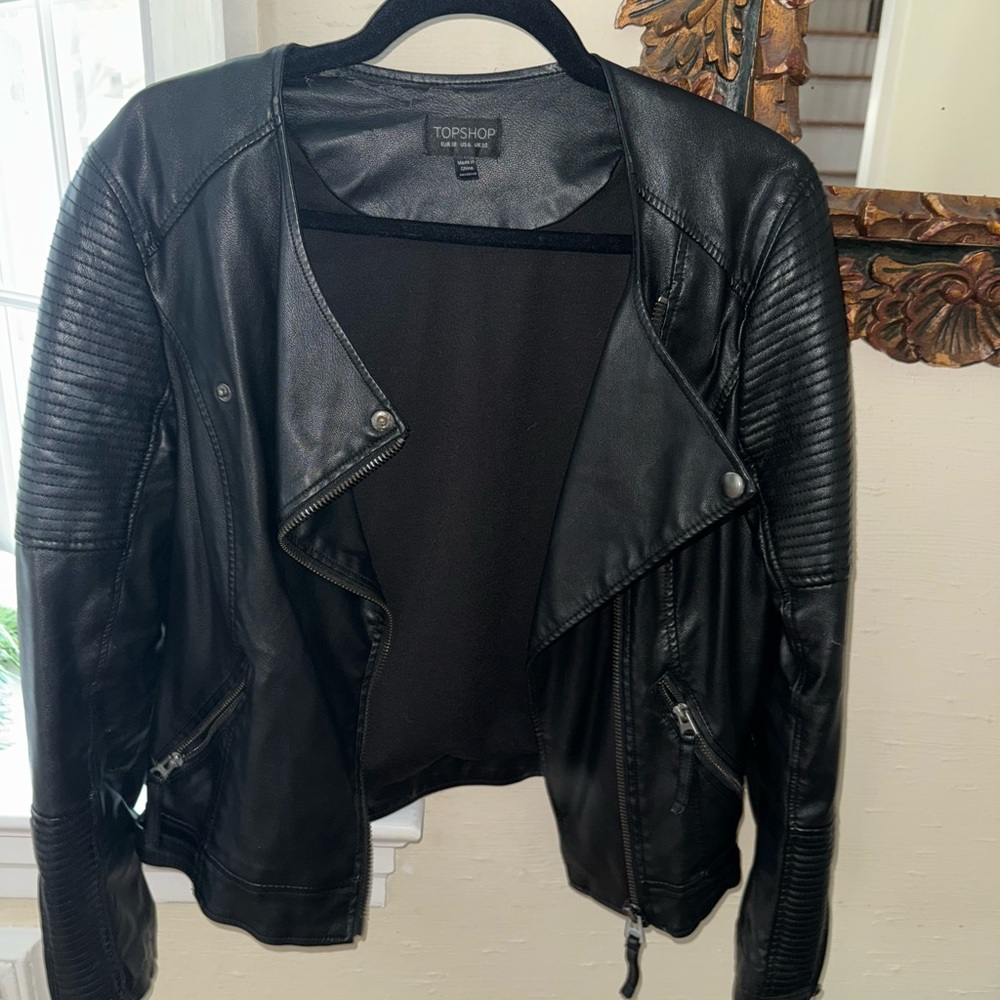 Topshop Black Leather Jacket